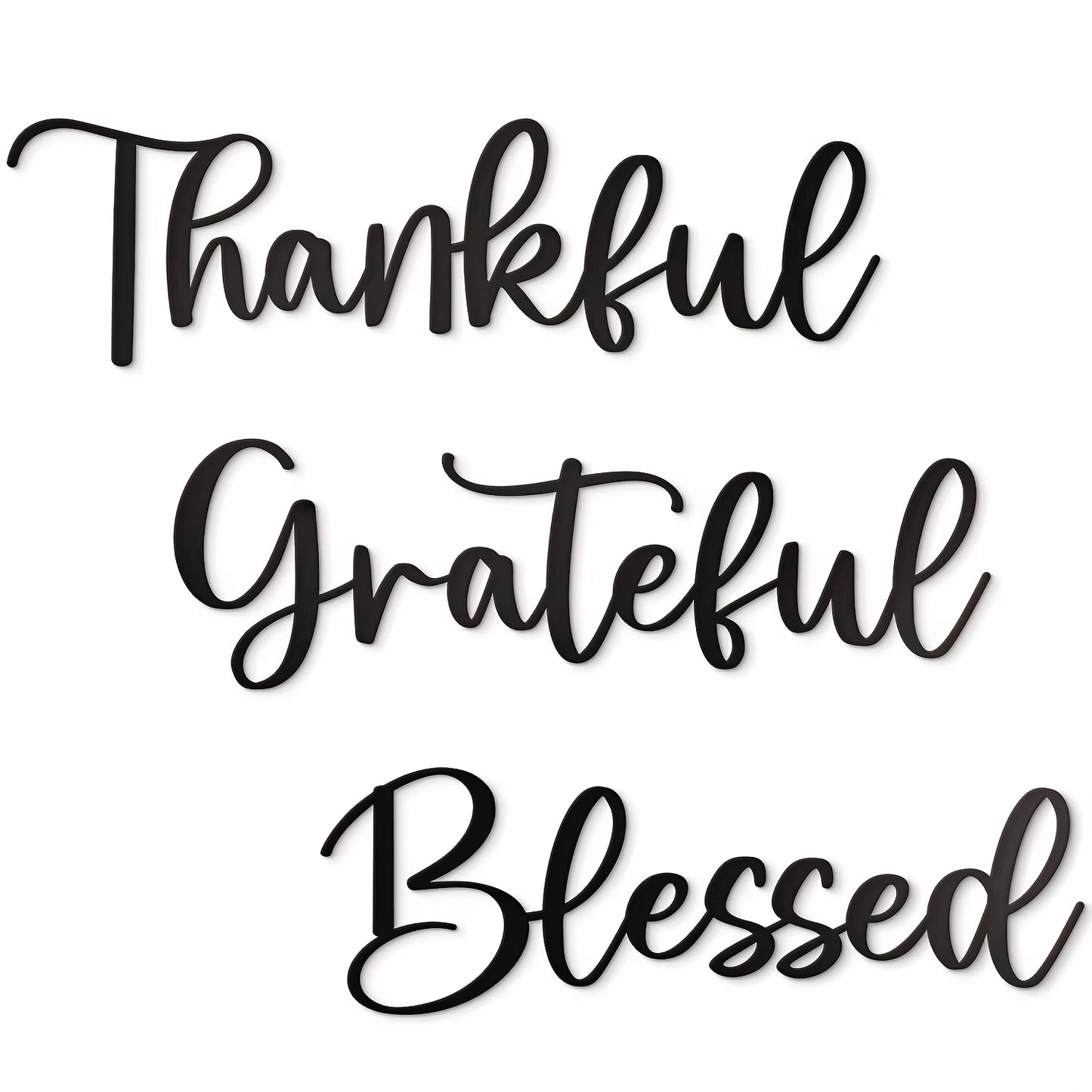 Schriftzüge - "Thankful Grateful Blessed"