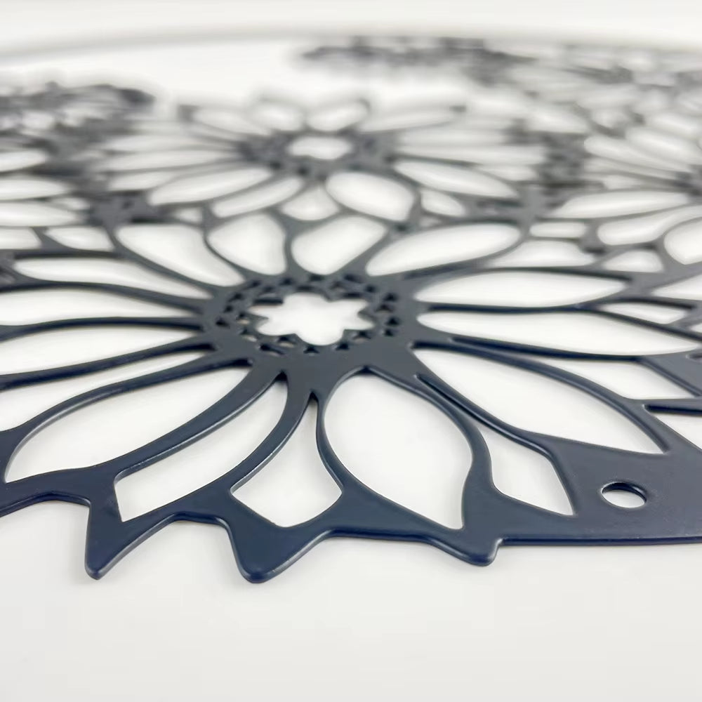 Flower Signs Black Metal Wall Decorations Ornaments Sunflower Art in Metal Plants Farmhouse Home Decor