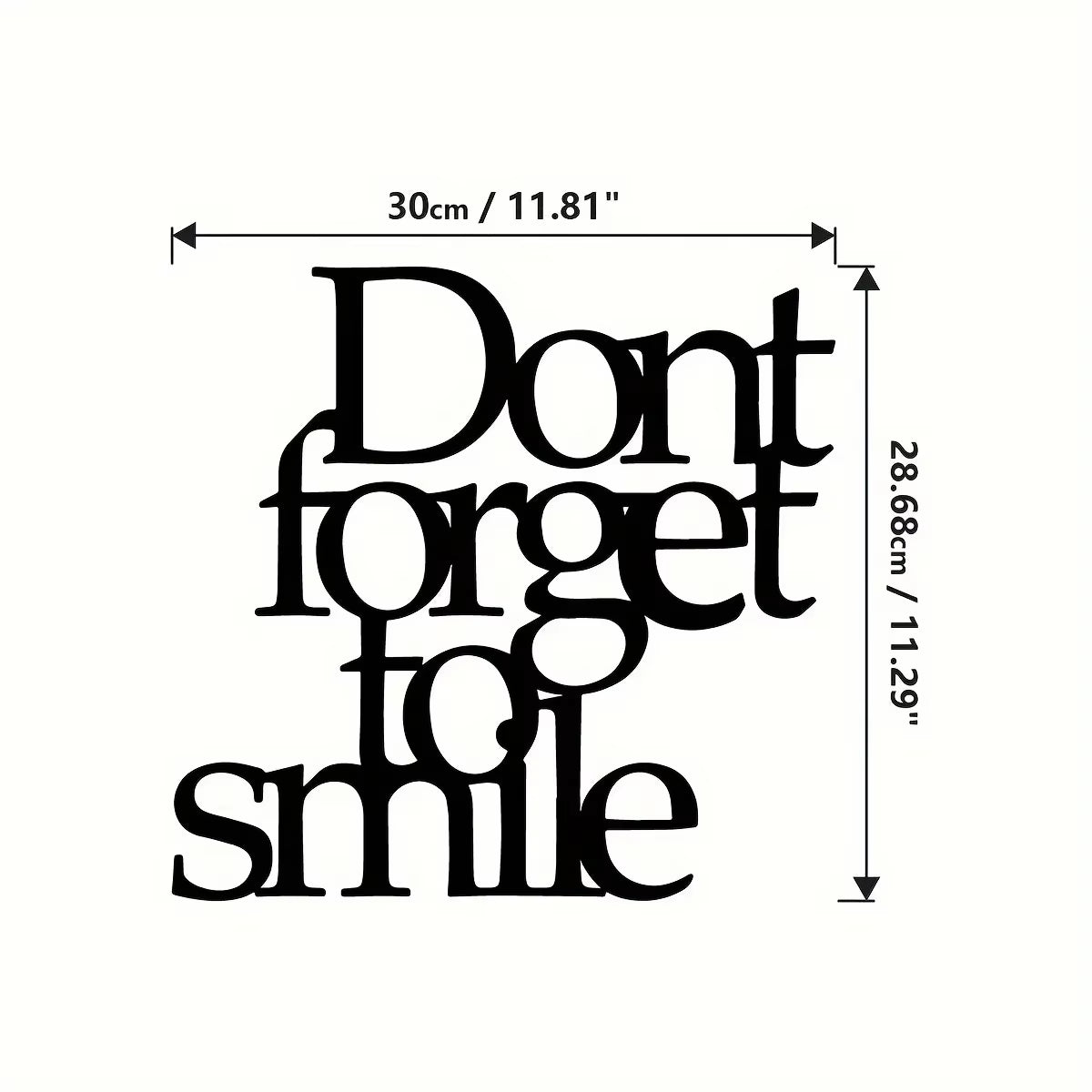 1Pc Don'T Forget to Smile Today Wall Decor, Lettering Wall Metal Sign, Smile, Motivational Decor, Wall Art
