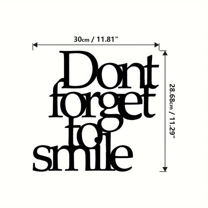 1Pc Don'T Forget to Smile Today Wall Decor, Lettering Wall Metal Sign, Smile, Motivational Decor, Wall Art