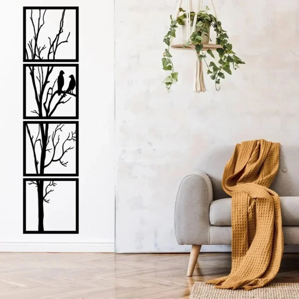 Baum mit Vögeln senkrecht / 4 Stück ((Preis: 56,75€))