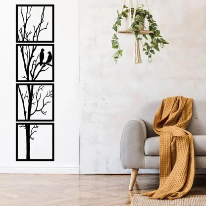 Baum mit Vögeln senkrecht / 4 Stück ((Preis: 56,75€))