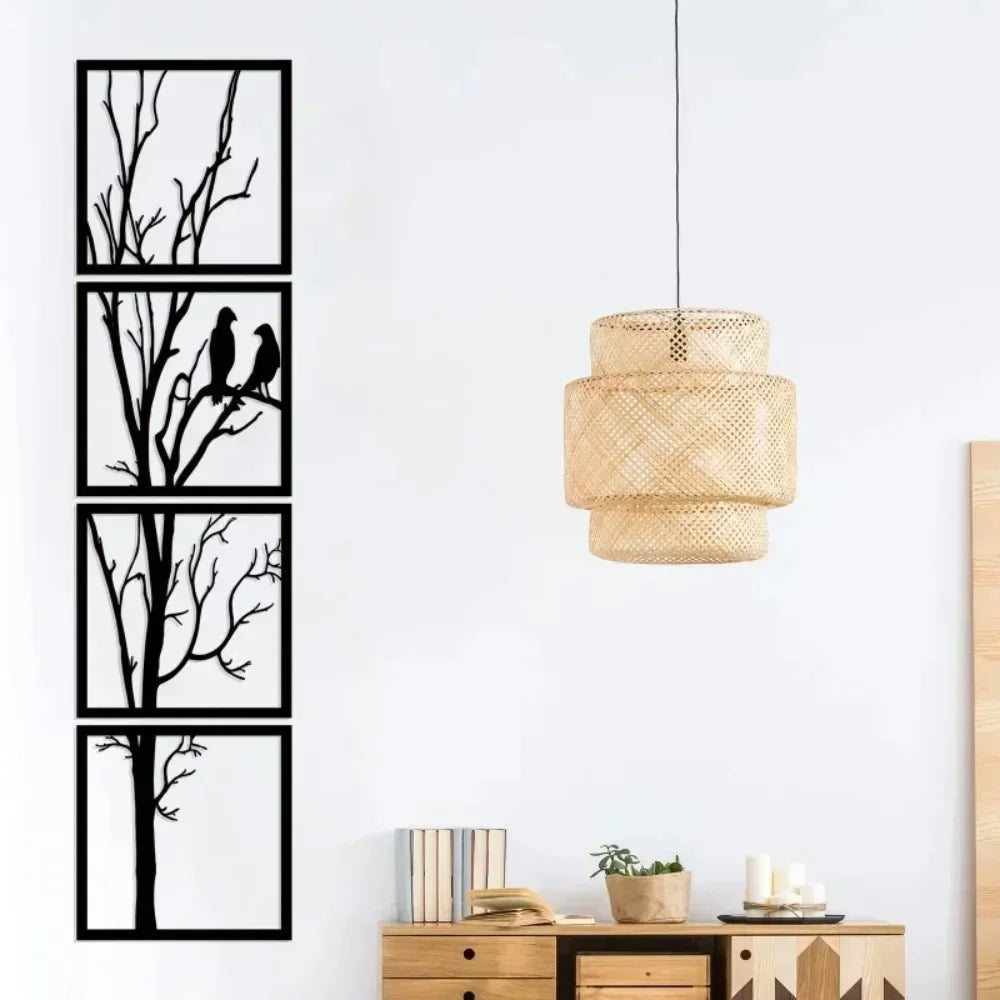 Baum mit Vögeln senkrecht / 4 Stück ((Preis: 56,75€))