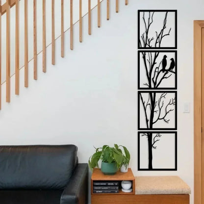 Baum mit Vögeln senkrecht / 4 Stück ((Preis: 56,75€))